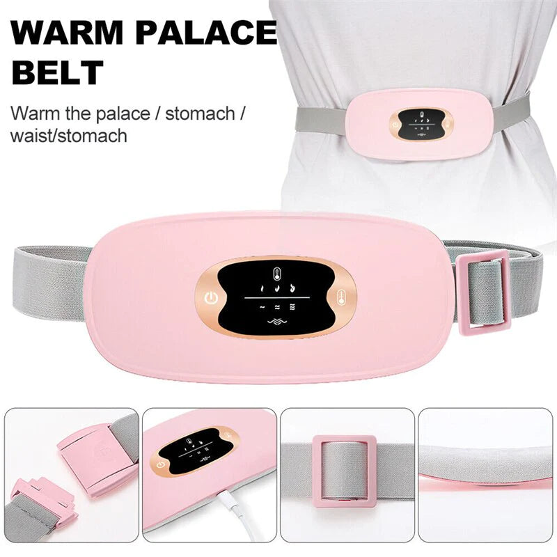 Electric Heating Menstrual Vibration Pad Belt for Period Pain Relief Cramps US