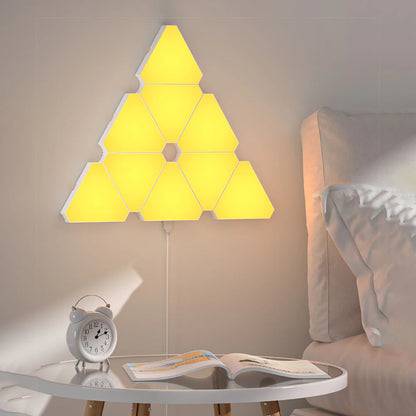 LED Triangular Quantum Lamp RGB Wall Lamp Smart Pickup Rhythm Background Light for Bedroom Bedside Night Light Office Decoration