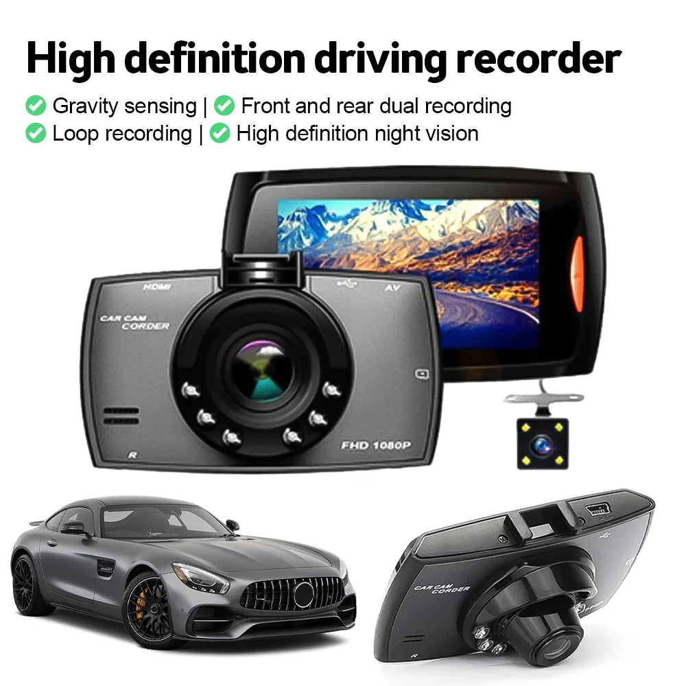 2.7'' Full HD 1080P Dash Cam Car DVR Front & Rear Camera Night Vision G-Sensor