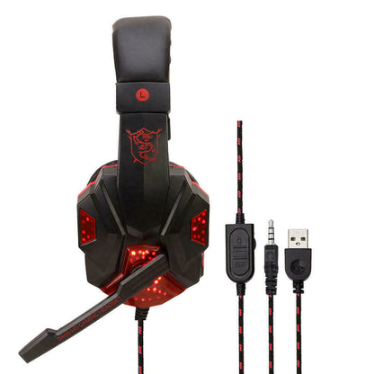3.5Mm Gaming Headset Mic LED Headphones Stereo Bass Surround for PC PS4 Xbox One